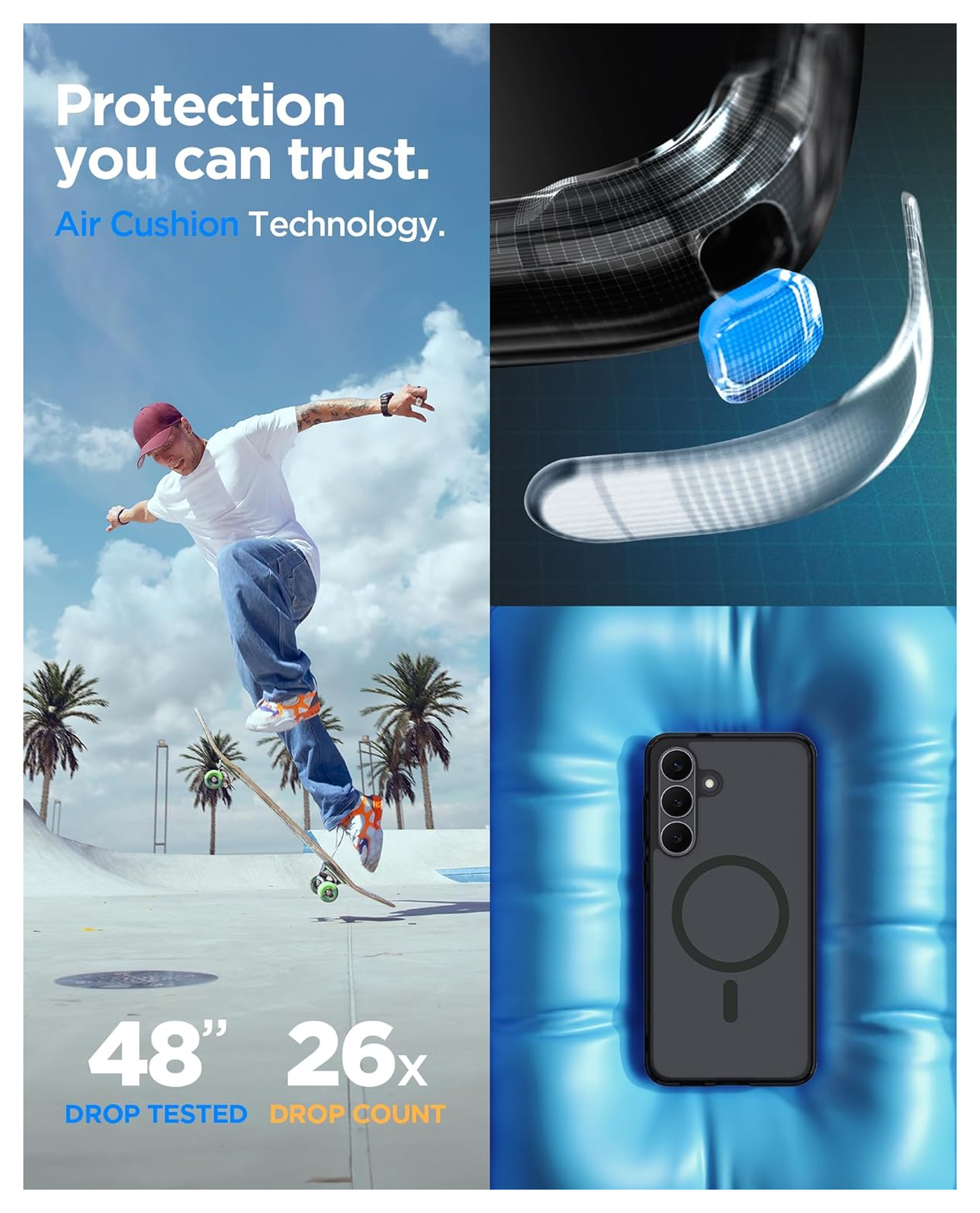 Spigen Ultra Hybrid MagFit Samsung Galaxy S25 FE Hoesje MagSafe Frost Zwart afbeelding 3