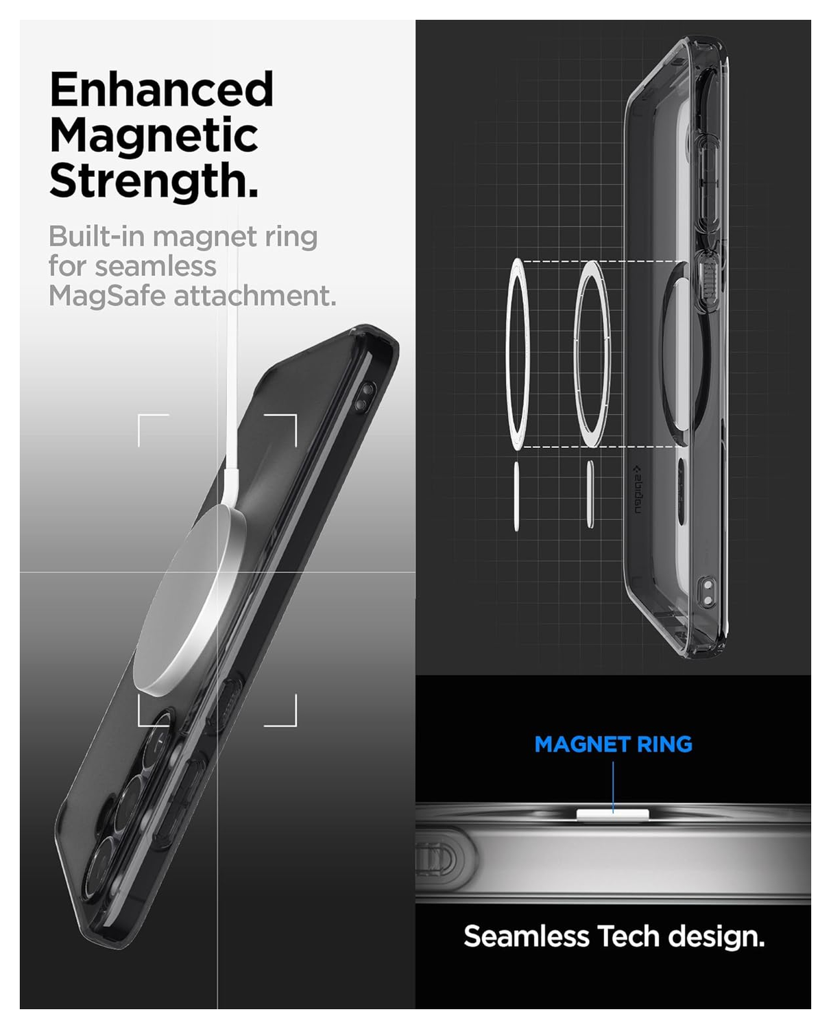 Spigen Ultra Hybrid MagFit Samsung Galaxy S25 FE Hoesje MagSafe Frost Zwart afbeelding 4