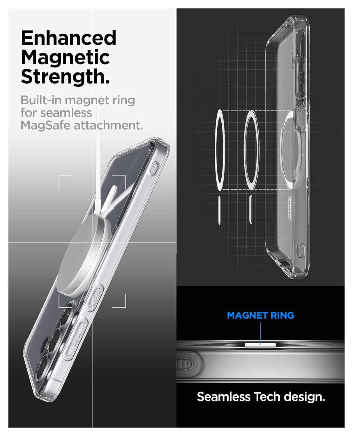 Spigen Ultra Hybrid MagFit Samsung Galaxy S25 FE Hoesje MagSafe Transparant Wit afbeelding 2