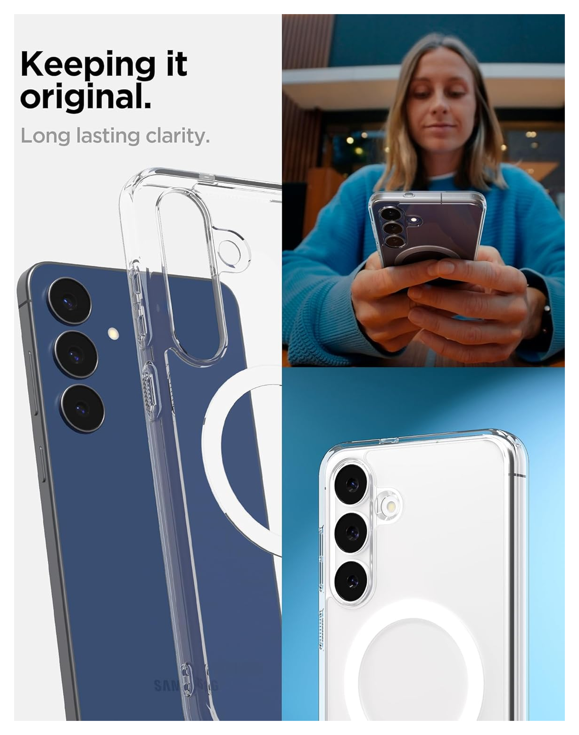 Spigen Ultra Hybrid MagFit Samsung Galaxy S25 FE Hoesje MagSafe Transparant Wit afbeelding 3