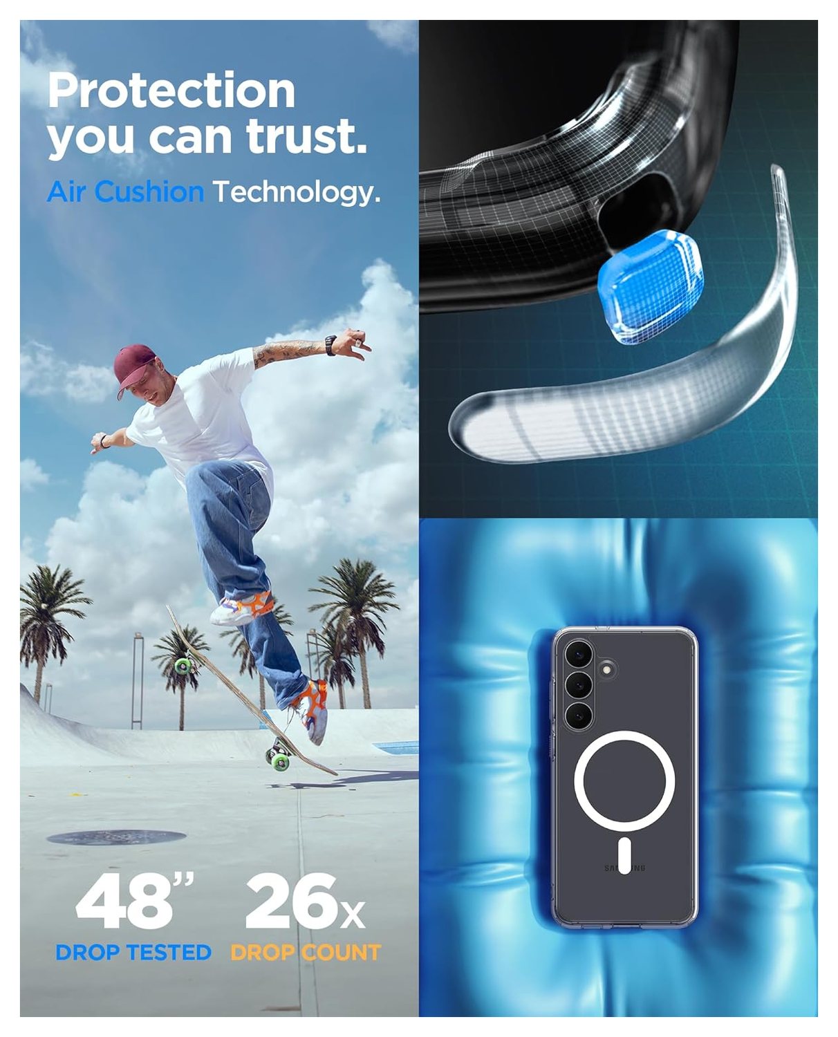 Spigen Ultra Hybrid MagFit Samsung Galaxy S25 FE Hoesje MagSafe Transparant Wit afbeelding 4