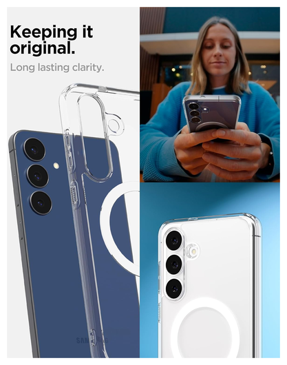 Spigen Ultra Hybrid MagFit Samsung Galaxy S25 FE Hoesje MagSafe Transparant Wit afbeelding 3