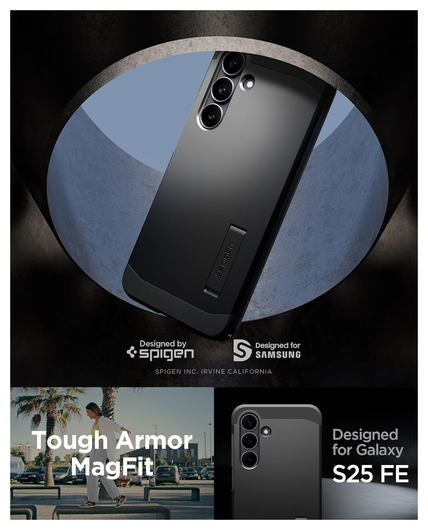 Spigen Tough Armor Samsung Galaxy S25 FE Hoesje MagSafe Back Cover Zwart afbeelding 2