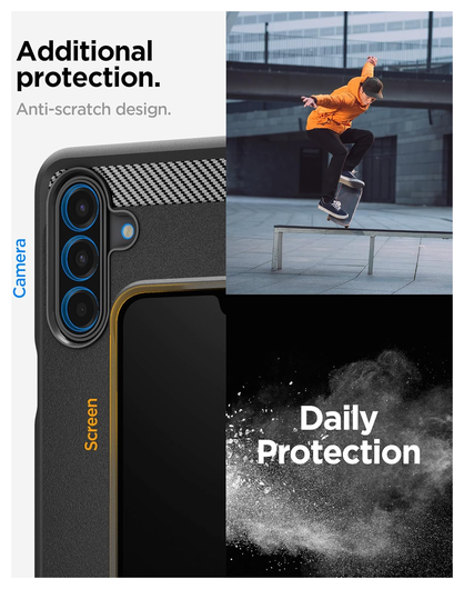 Spigen Rugged Armor Samsung Galaxy A17 Hoesje Back Cover Matte Zwart afbeelding 4