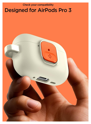 Spigen Nano Pop Case AirPods Pro 3 Hoesje met Karabijnhaak Oranje Beige afbeelding 2