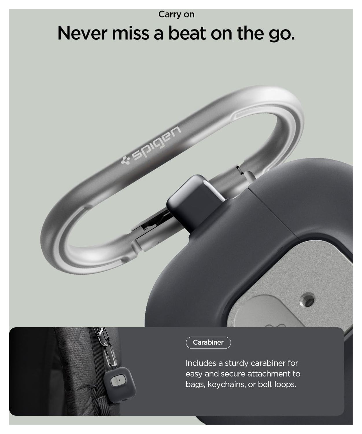 Spigen Nano Pop Case AirPods Pro 3 Hoesje met Karabijnhaak Zwart afbeelding 5