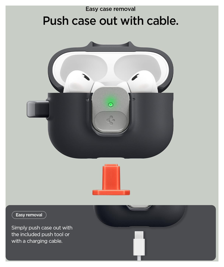 Spigen Nano Pop Case AirPods Pro 3 Hoesje met Karabijnhaak Zwart afbeelding 6