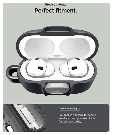 Spigen Nano Pop Case AirPods Pro 3 Hoesje met Karabijnhaak Zwart afbeelding 7