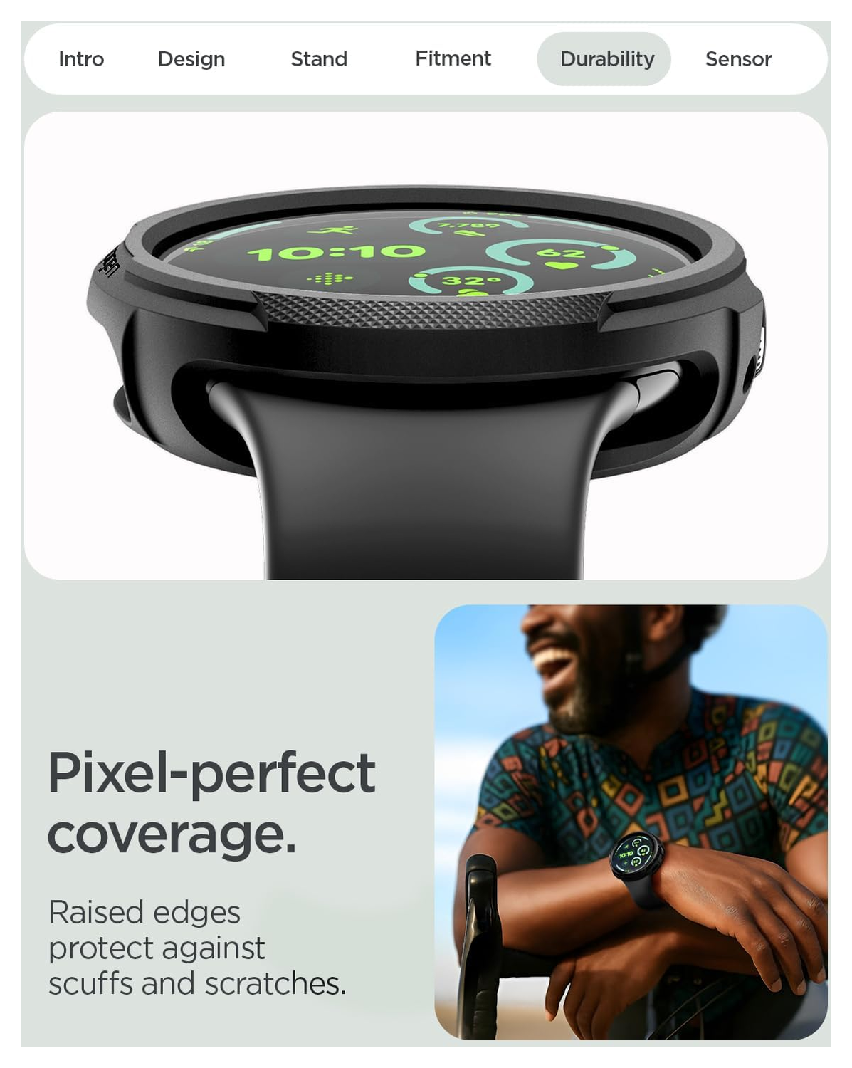 Spigen Liquid Air - Google Pixel Watch 4 41MM Hoesje Zwart + Oplaad Standaard afbeelding 6