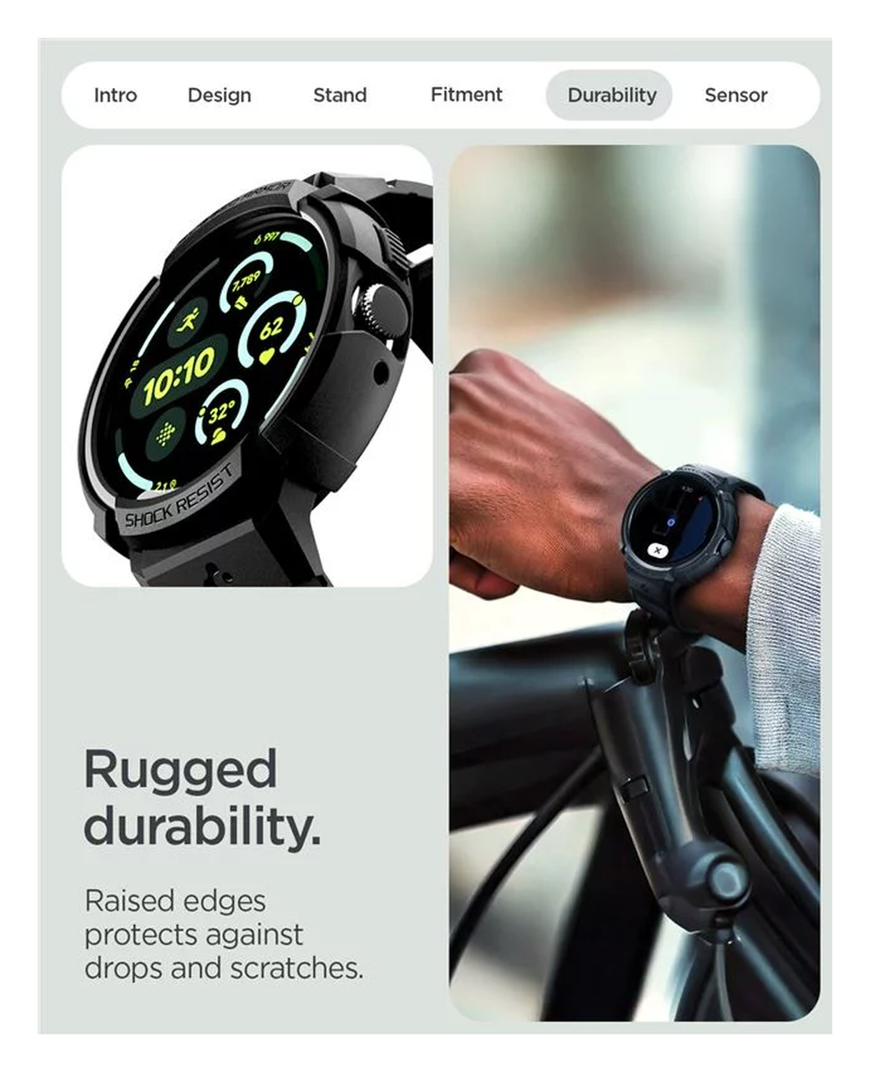 Spigen Rugged Armor Pro - Google Pixel Watch 4 41MM Hoesje en Bandje + Oplader afbeelding 7