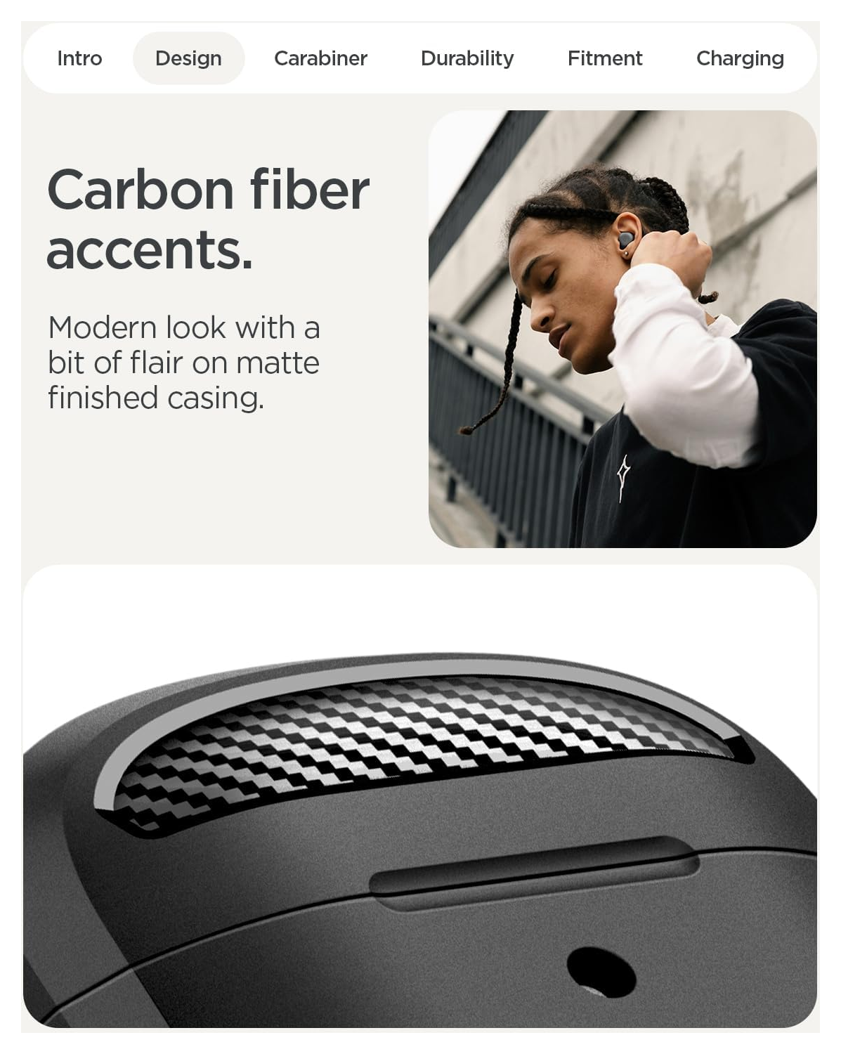 Spigen Rugged Armor Google Pixel Buds 2a Hoesje Matte Zwart afbeelding 5