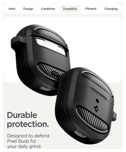 Spigen Rugged Armor Google Pixel Buds 2a Hoesje Matte Zwart afbeelding 4