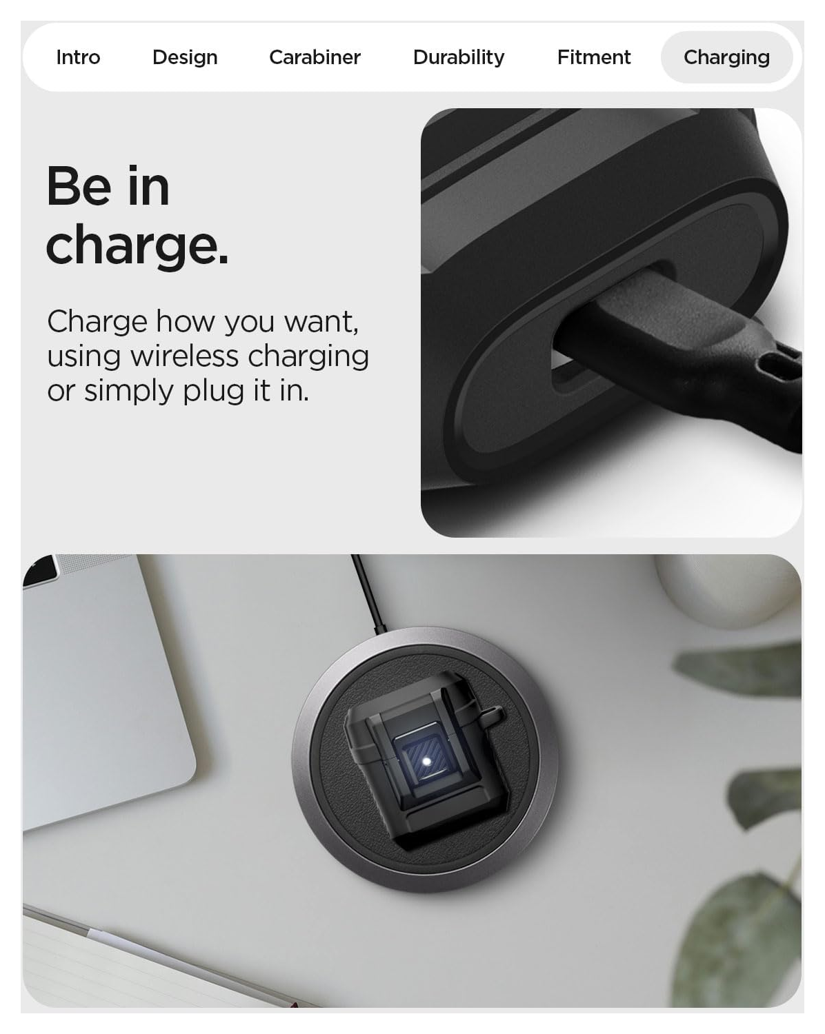 Spigen Lock Fit Google Pixel Buds 2a Hoesje Case Zwart afbeelding 4