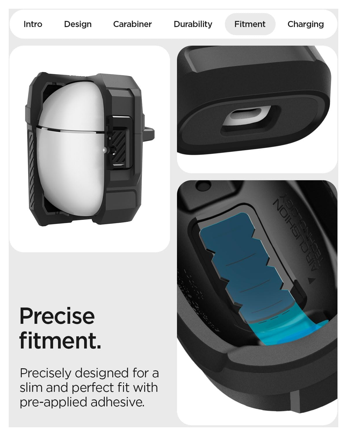 Spigen Lock Fit Google Pixel Buds 2a Hoesje Case Zwart afbeelding 6