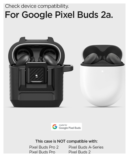 Spigen Lock Fit Google Pixel Buds 2a Hoesje Case Zwart afbeelding 2