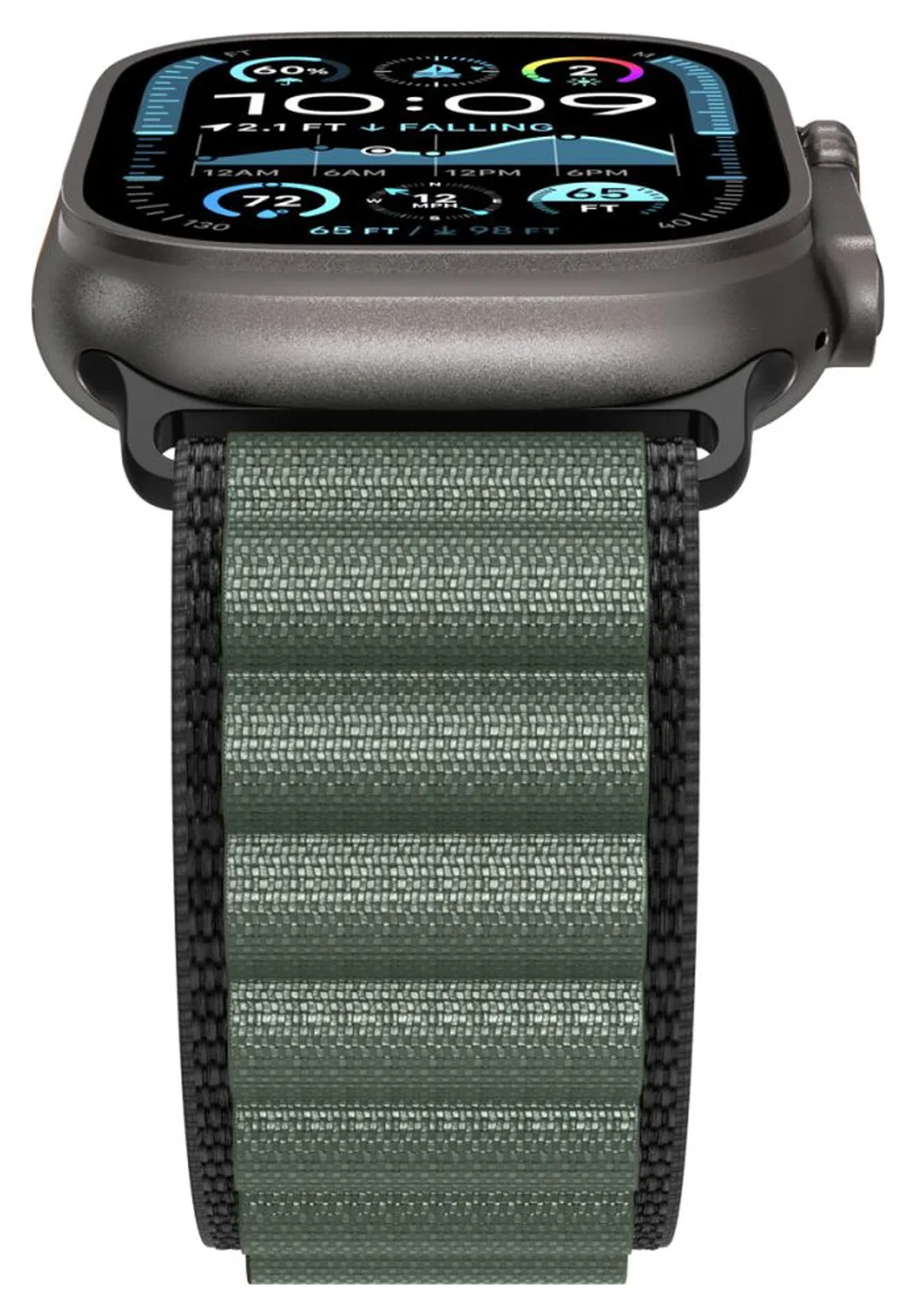 Spigen WBF1 - Apple Watch 1-11/SE/Ultra Bandje - 49/46/45/44/42MM - Zwart Groen afbeelding 13