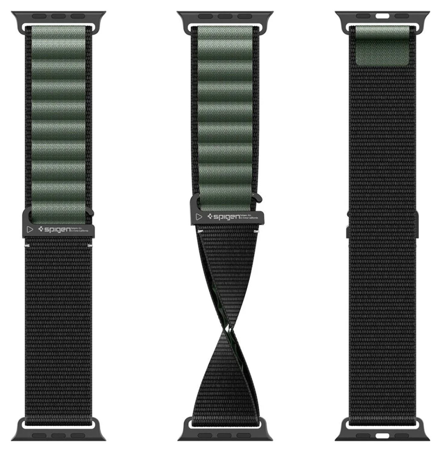 Spigen WBF1 - Apple Watch 1-11/SE/Ultra Bandje - 49/46/45/44/42MM - Zwart Groen afbeelding 15