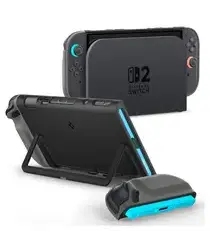 Spigen Nano Pop V2 Nintendo Switch 2 Hoesje met Standaard Zwart afbeelding