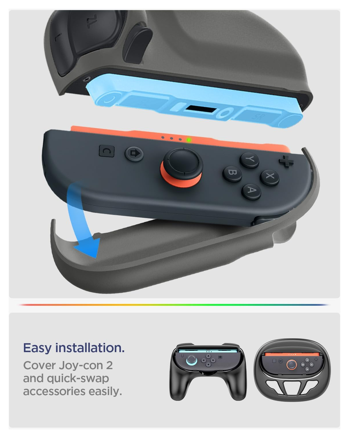 Spigen Nano Pop V2 Nintendo Switch 2 Hoesje met Standaard Zwart afbeelding 7