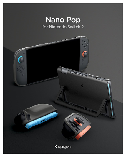 Spigen Nano Pop V2 Nintendo Switch 2 Hoesje met Standaard Zwart afbeelding 2