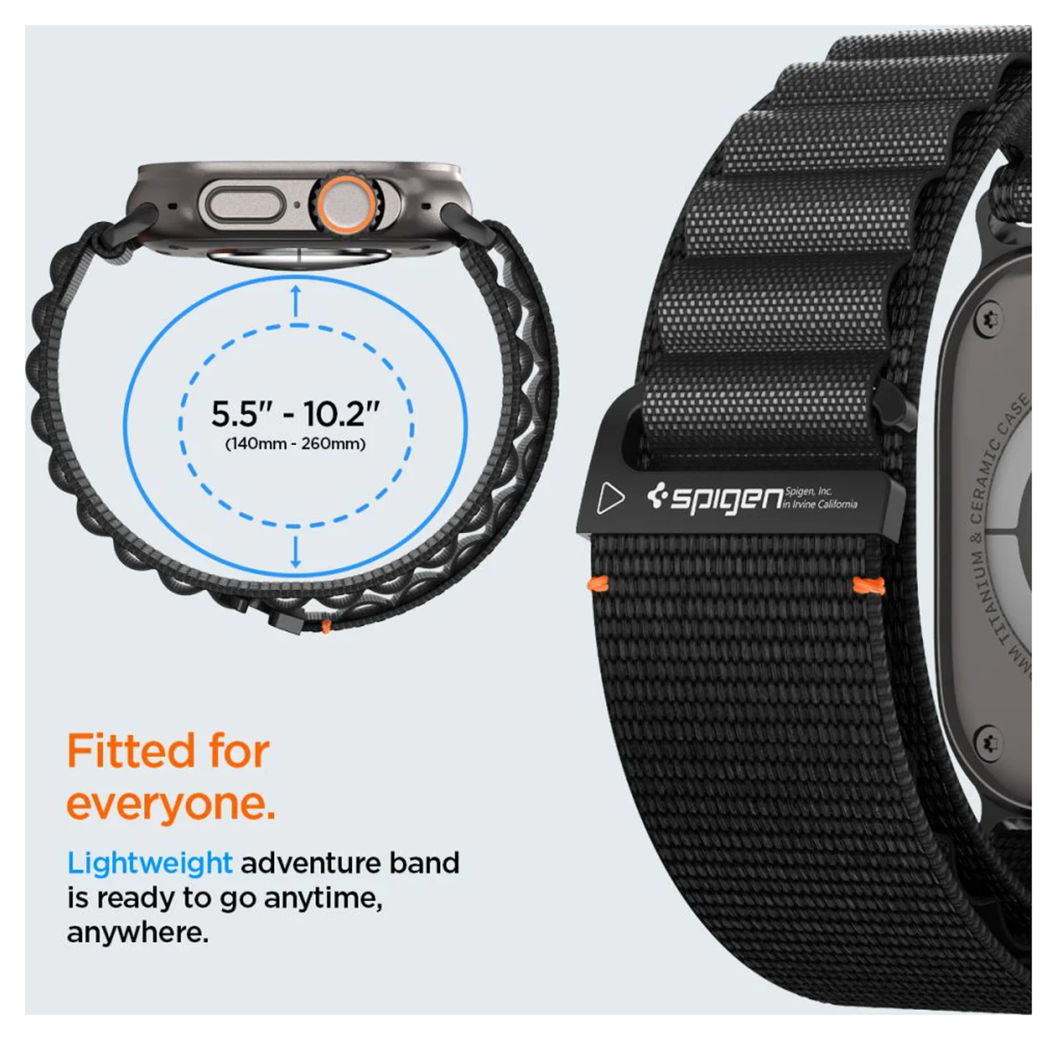 Spigen WBF1 - Apple Watch 1-11/SE/Ultra Bandje - 49/46/45/44/42MM - Zwart afbeelding 3