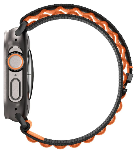 Spigen WBF1 - Apple Watch 1-11/SE/Ultra Bandje - 49/46/45/44/42MM - Zwart Oranje afbeelding 12