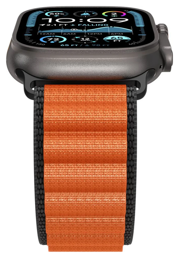 Spigen WBF1 - Apple Watch 1-11/SE/Ultra Bandje - 49/46/45/44/42MM - Zwart Oranje afbeelding 13