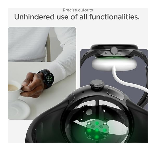 Spigen Parallax - Google Pixel Watch 4/3 45MM - Hoesje en Bandje Zwart afbeelding 5