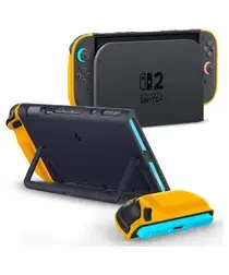 Spigen Nano Pop V2 Nintendo Switch 2 Hoesje met Standaard Blauw Geel afbeelding