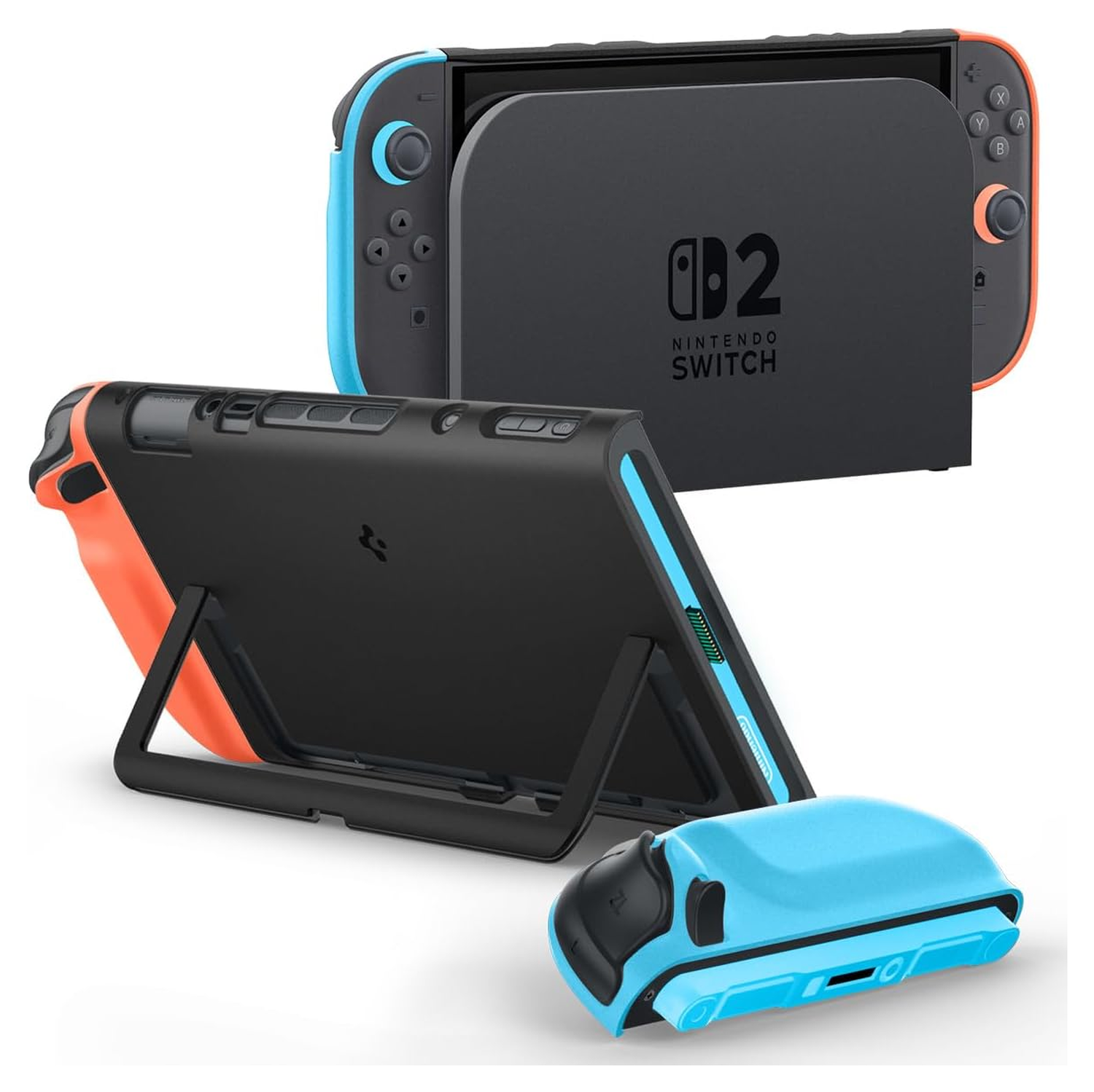 Spigen Nano Pop V2 Nintendo Switch 2 Hoesje met Standaard Blauw Rood afbeelding 1