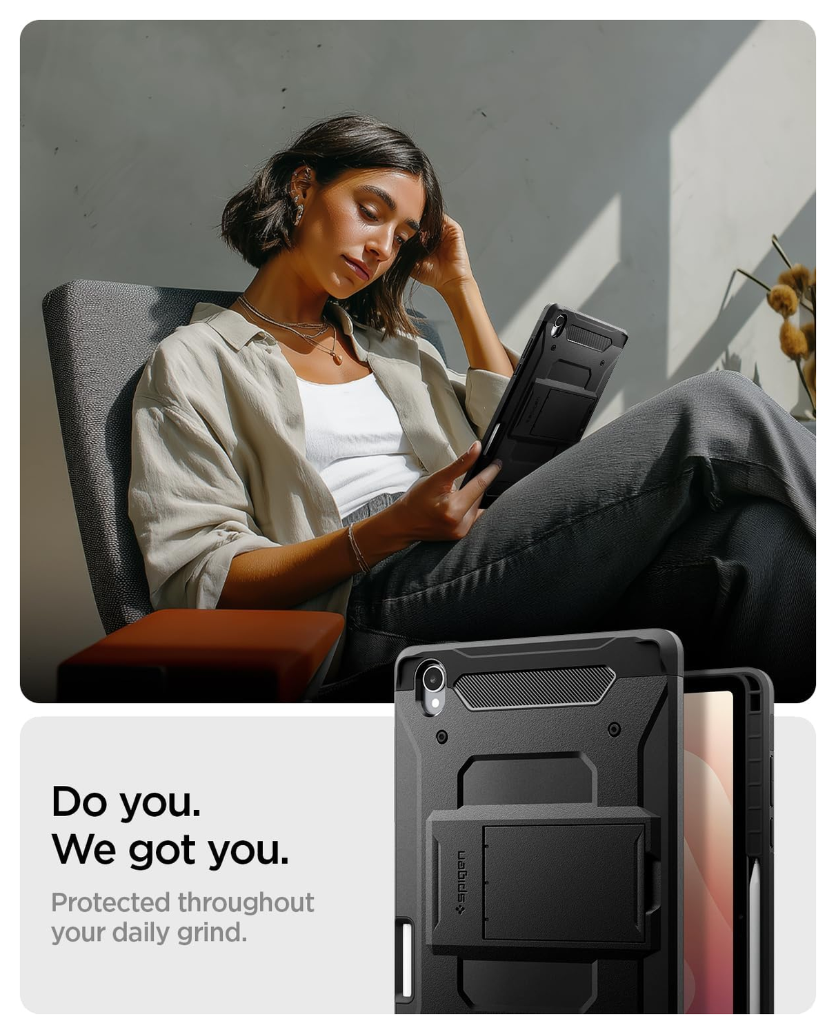 Spigen Tough Armor Pro Samsung Galaxy Tab S11 Hoes Back Cover Zwart afbeelding 5