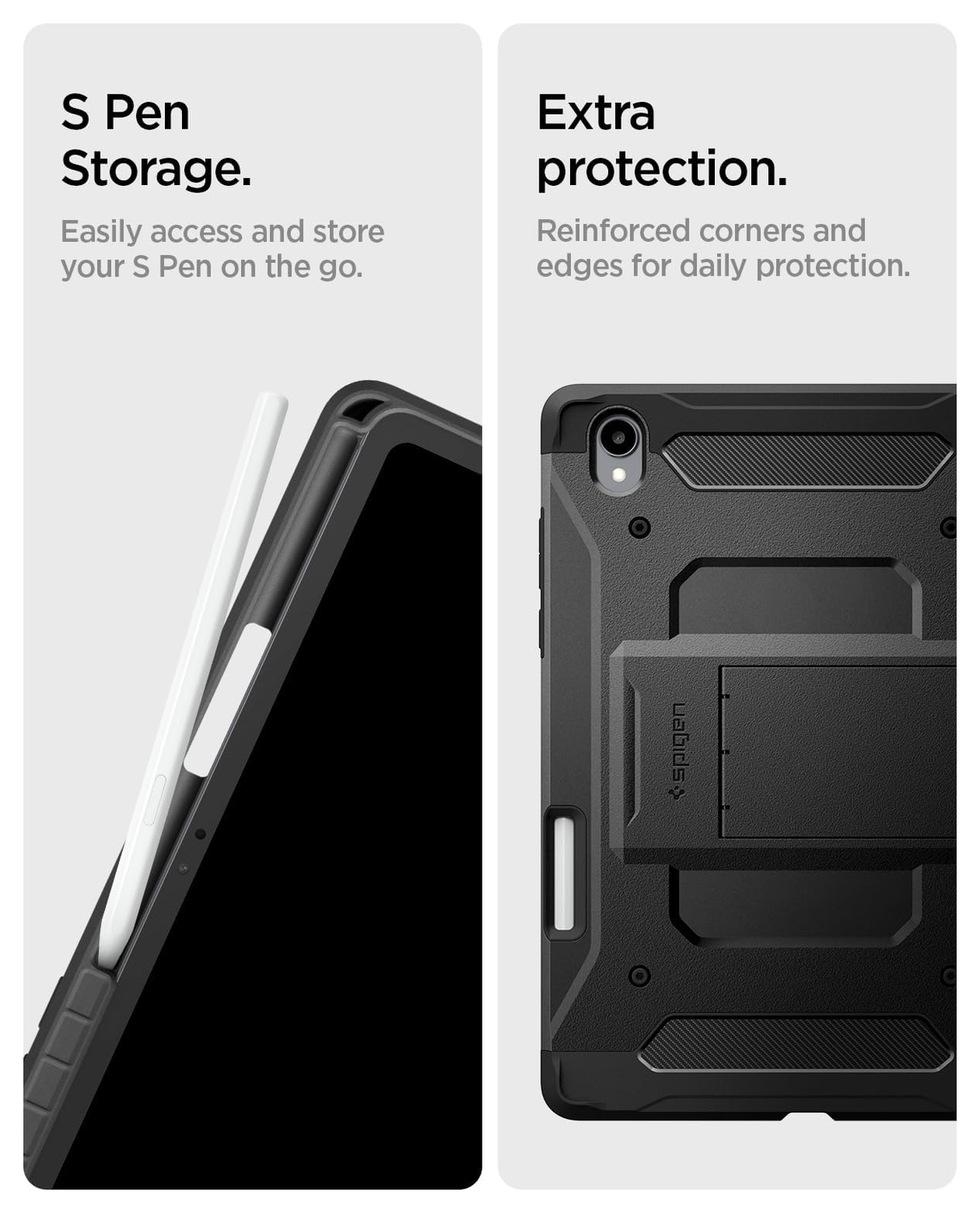 Spigen Tough Armor Pro Samsung Galaxy Tab S11 Hoes Back Cover Zwart afbeelding 6