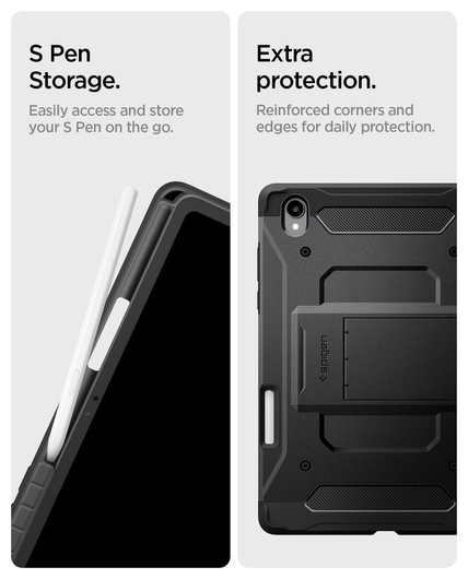 Spigen Tough Armor Pro Samsung Galaxy Tab S11 Hoes Back Cover Zwart afbeelding 6