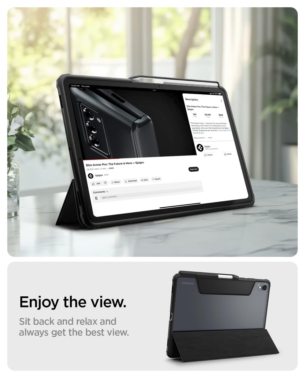 Spigen Ultra Hybrid Pro Samsung Galaxy Tab S11 Hoes Book Case Zwart afbeelding 4