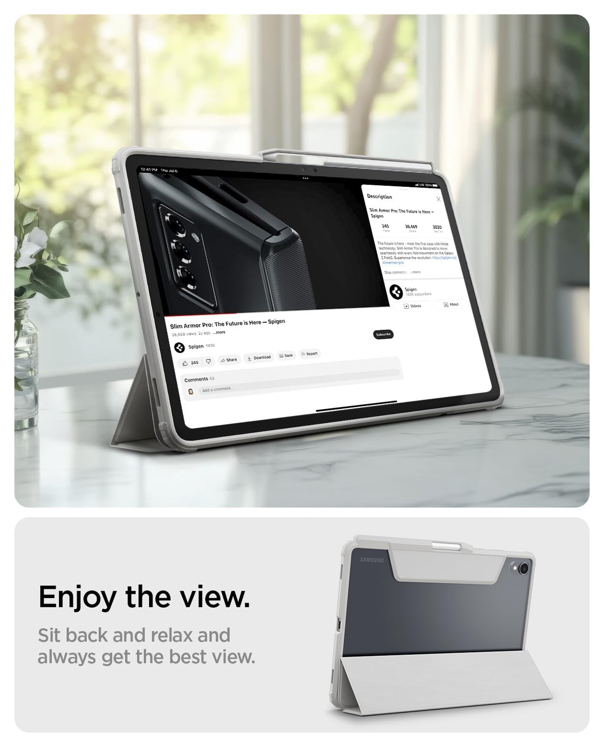 Spigen Ultra Hybrid Pro Samsung Galaxy Tab S11 Hoes Book Case Grijs afbeelding 5