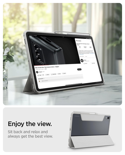 Spigen Ultra Hybrid Pro Samsung Galaxy Tab S11 Hoes Book Case Grijs afbeelding 5