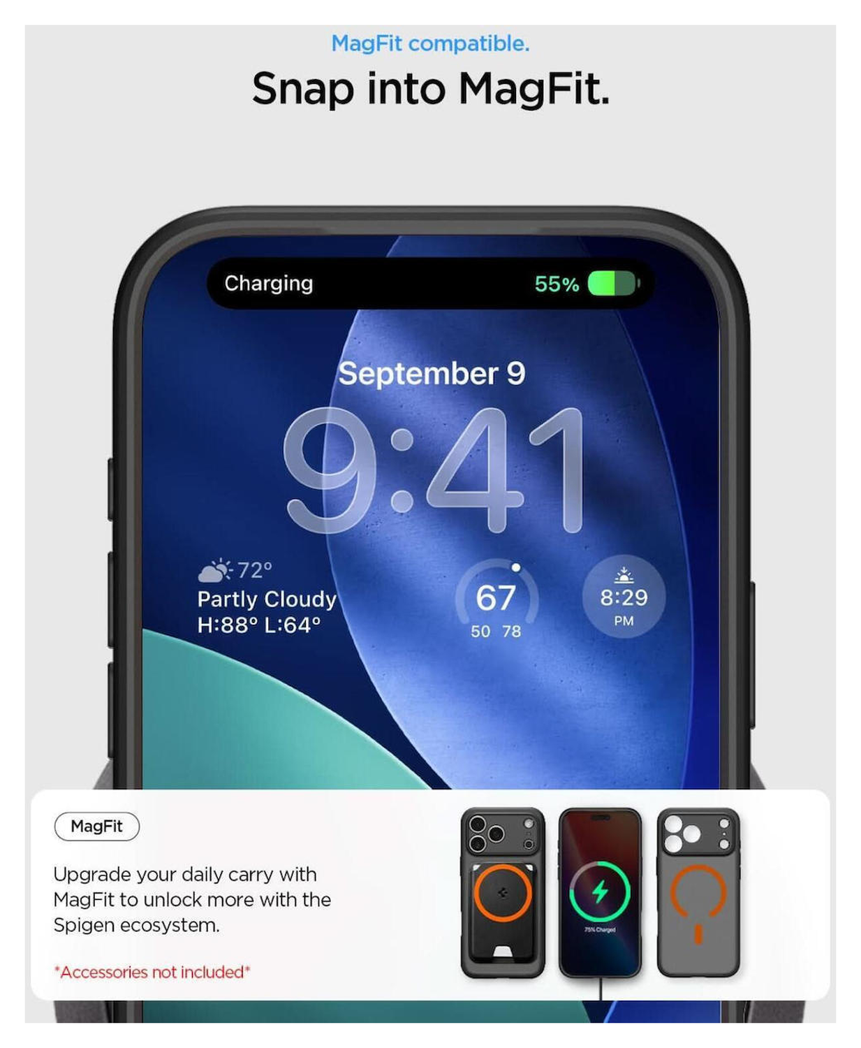 Spigen Ultra Hybrid MagFit Apple iPhone 17 Pro Max Hoesje MagSafe Zwart Oranje afbeelding 3