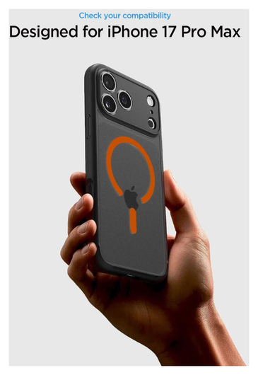 Spigen Ultra Hybrid MagFit Apple iPhone 17 Pro Max Hoesje MagSafe Zwart Oranje afbeelding 11
