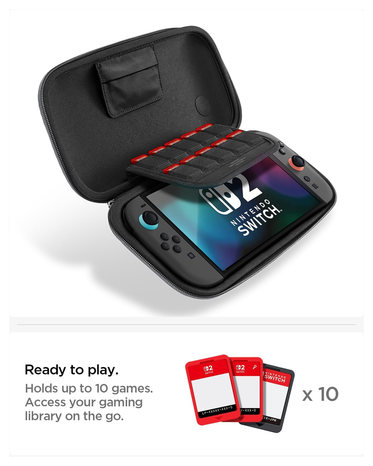 Spigen Klasden V2 Nintendo Switch 2 Hoesje Opberghoes Game Card Organizer Grijs afbeelding 3