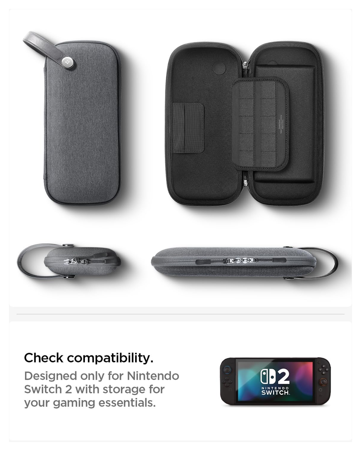 Spigen Klasden V2 Nintendo Switch 2 Hoesje Opberghoes Game Card Organizer Grijs afbeelding 7