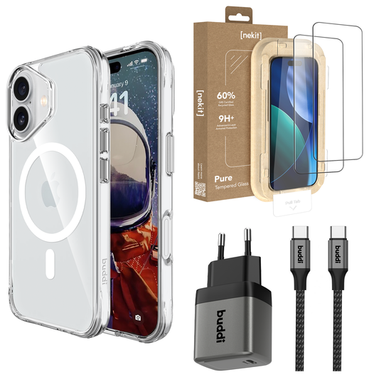 iPhone 17 Starter Kit - Hoesje, Screenprotector 2st & Oplader afbeelding 1