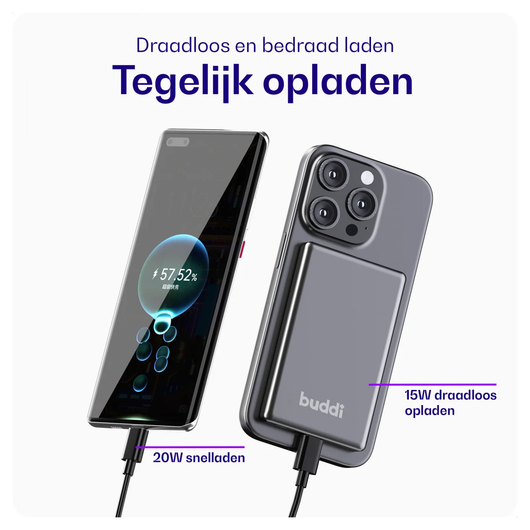 Buddi Charging Kit met 3-in-1 Oplader, Powerbank, Adapter en 2M Kabel afbeelding 15
