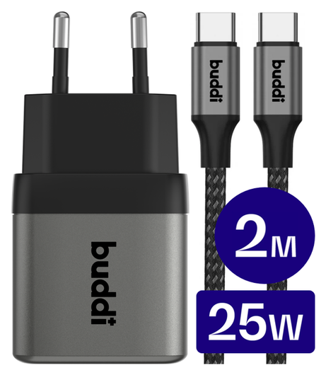 Buddi Charging Kit met 3-in-1 Oplader, Powerbank, Adapter en 2M Kabel afbeelding 4