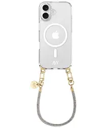 AVY Apple iPhone 16 Hoesje met Koord & MagSafe 30CM Silver Spark afbeelding