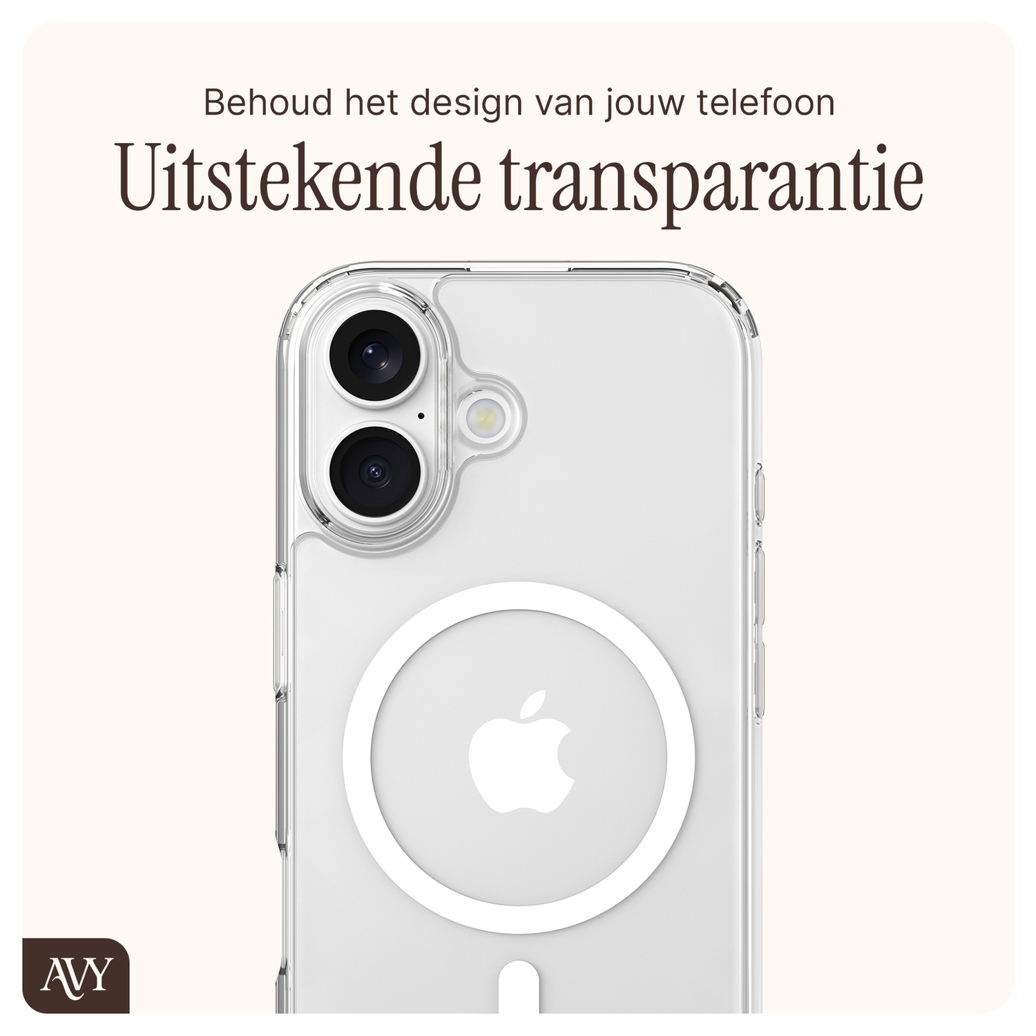 AVY Apple iPhone 16 Hoesje met Koord & MagSafe 30CM Silver Spark afbeelding 4
