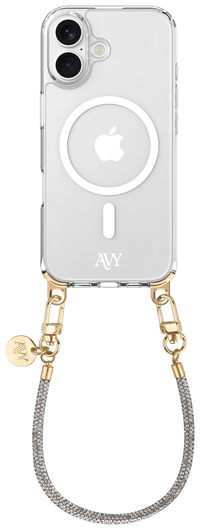 AVY Apple iPhone 16 Hoesje met Koord & MagSafe 30CM Silver Spark afbeelding 1