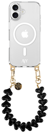 AVY Apple iPhone 16 Hoesje met Koord & MagSafe 30CM Cupid Black