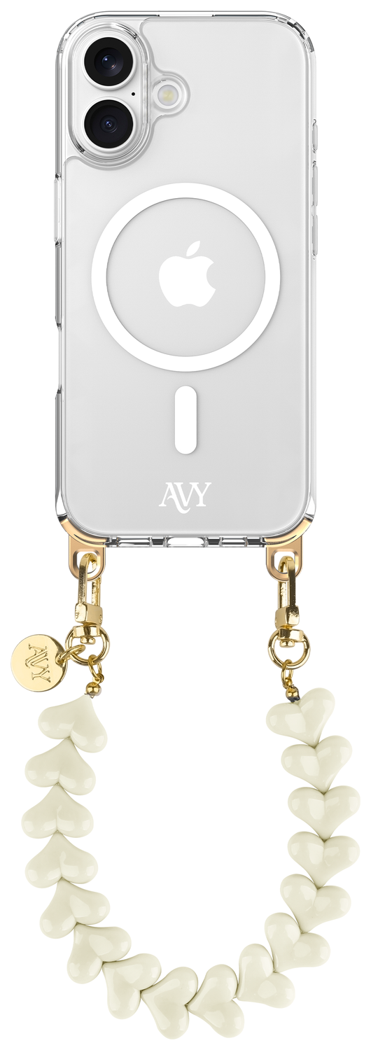 AVY Apple iPhone 16 Hoesje met Koord & MagSafe 30CM Cupid Beige afbeelding 1