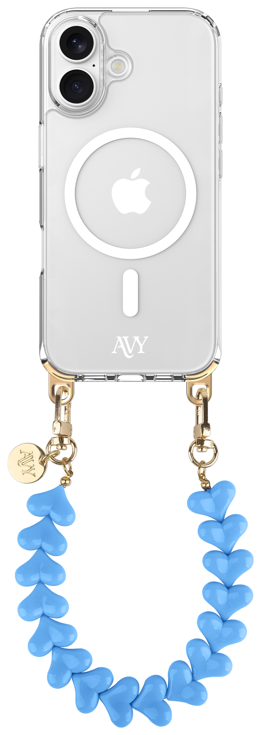 AVY Apple iPhone 16 Hoesje met Koord & MagSafe 30CM Cupid Blue afbeelding 1
