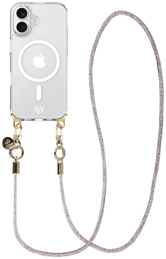 AVY Apple iPhone 16 Hoesje met Koord & MagSafe 120CM Silver Spark Long afbeelding 1